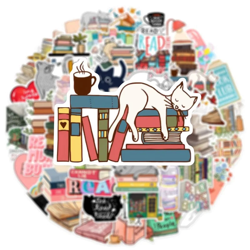 10/30/50PCS Cartoon Animal Reading Children's PVC Sticker Aesthetic Decoration Scrapbooking Stationery School Supplies for Kids