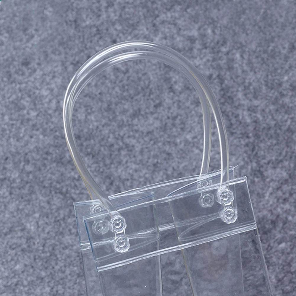 Transparent PVC Leakproof Ice Bag Wine Beer Champagne Bucket Drink Bottle Cool Chiller Foldable Carrying Bags For Party Picnic - P12 Hub Europe