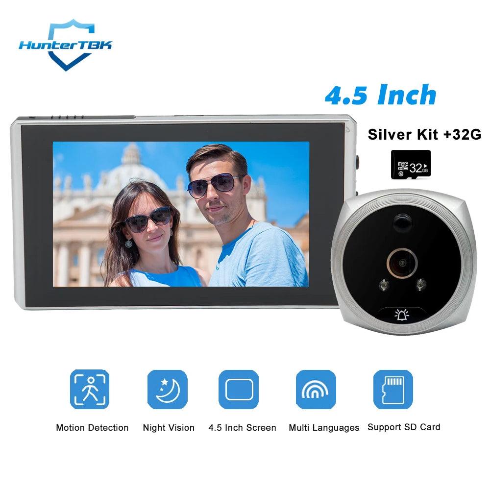 Digital Door Viewer 1080P | 4.5" Screen, PIR Night Vision Rechargeable