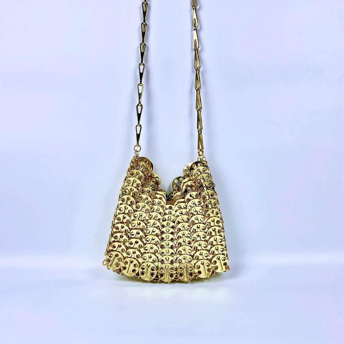 2023 New Network Red Same Style Women's Bag Mobile Bag Chain Shiny Slice Bling One Shoulder Crossbody Bag