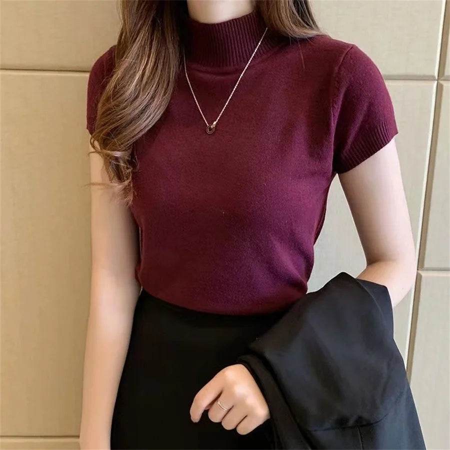 Women's Knitted Short Sleeve Top - P12 Hub Europe