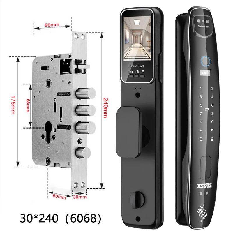 3D Face Smart Door Lock |Camera, Fingerprint, WiFi, 40-90cm - P12 Hub Europe