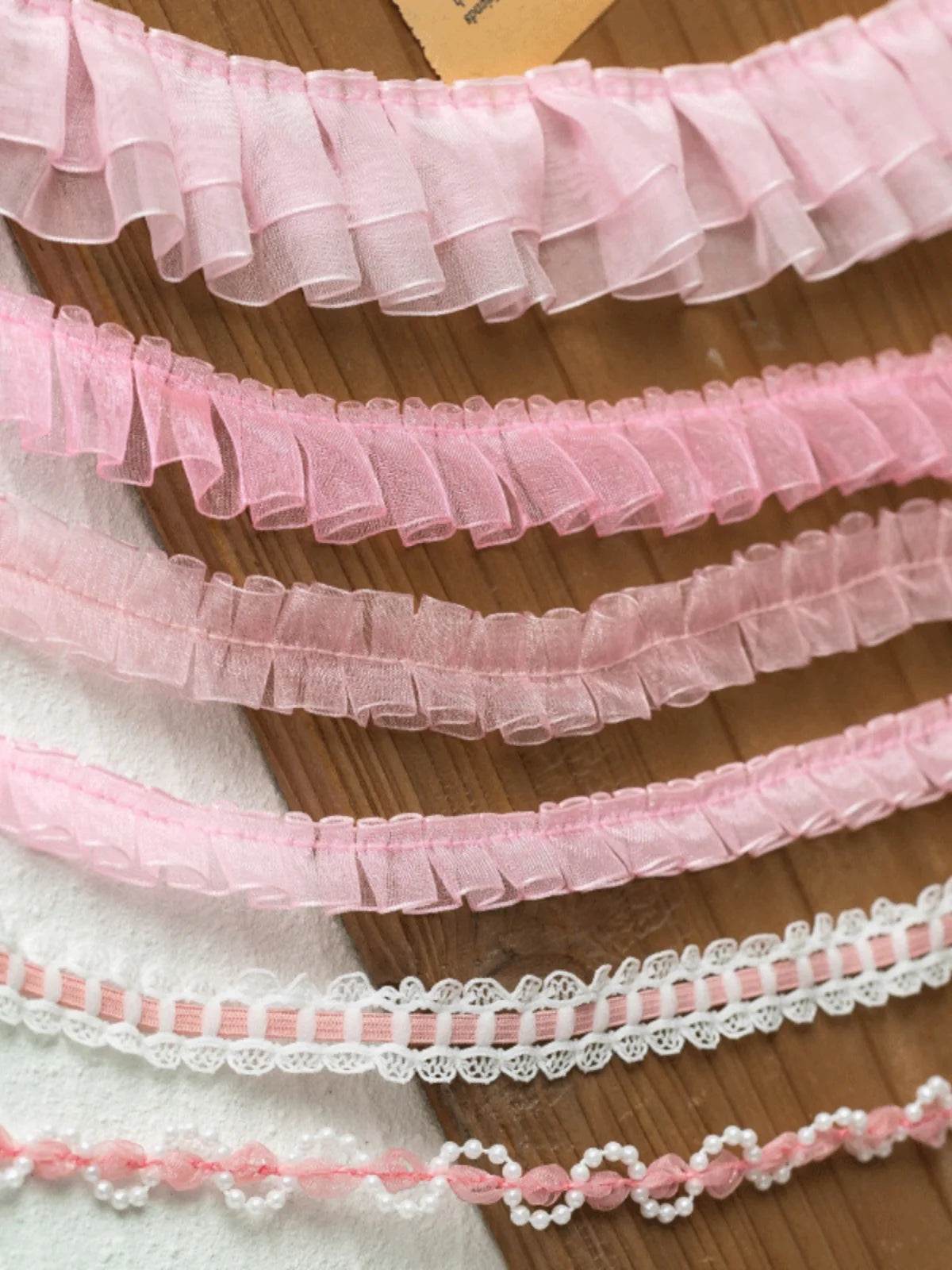 2meters Pink Lace Ribbons Trim For Party Dress Decor Fabric DIY Apparel Sewing Supplies Clothing Collar Cuff Needlework Crafts - P12 Hub Europe