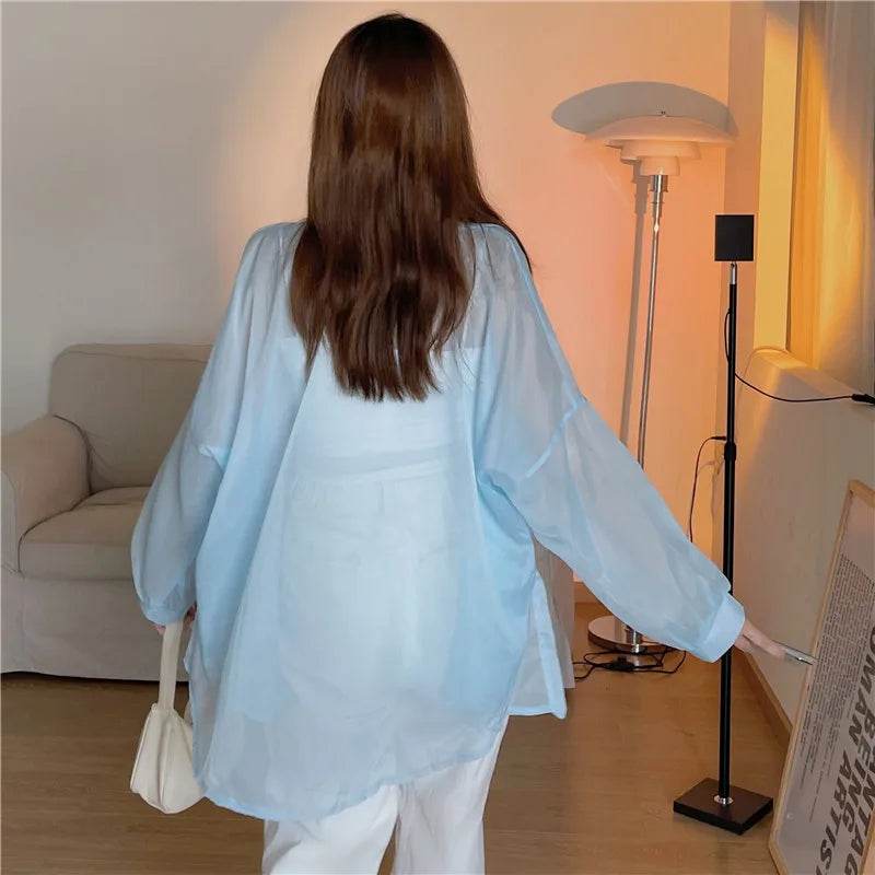 Semi Sheer Button Down Shirt - P12 Hub Europe