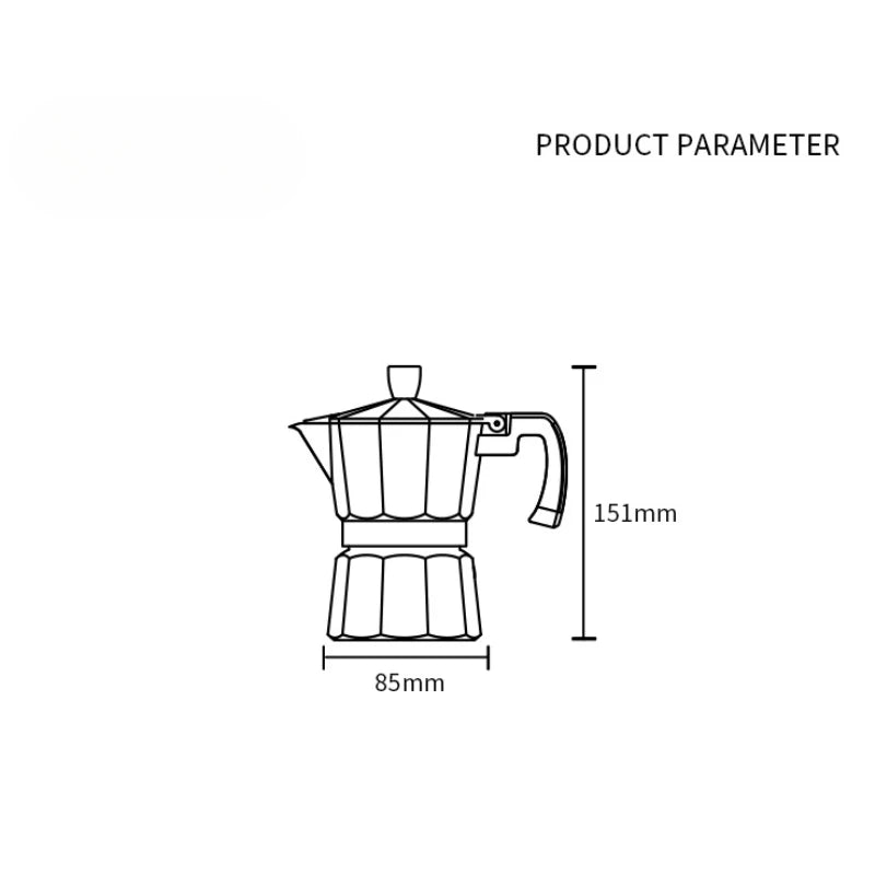 Triple Portable Moka Pot,Espresso Extraction Coffee Filter Pot Filter Cups,Single Valve Electric Coffee Maker