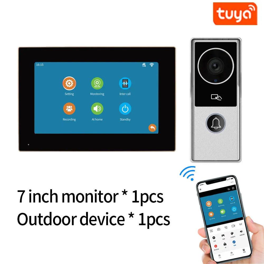 Video Intercom Tuya WiFi 1080P, 7/10" Touch, Unlock, Motion