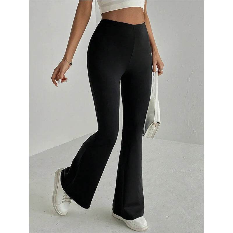 Women's Plain High Waist Flares - P12 Hub Europe