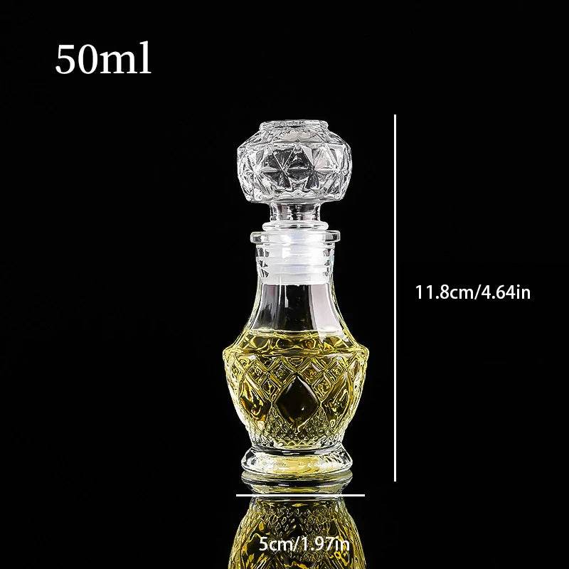 1Pcs 50ml Transparent Small Empty Spirit Whisky Wine Bottle Mini Glass Alcohol Liquor Bottles With Screw Cap Whiskey Decanter - P12 Hub Europe