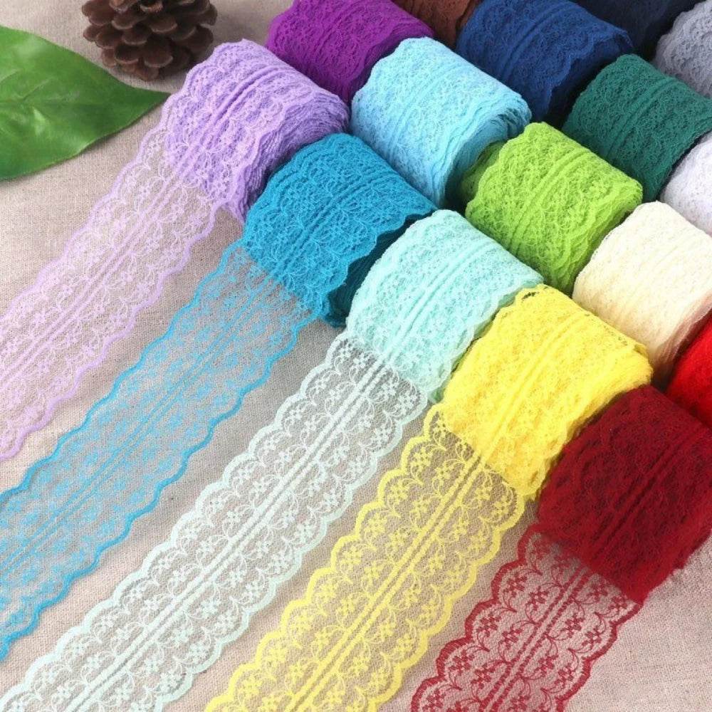 (5 yards/roll) 45mm White lace fabric Webbing Decoration Lovely gift packing Material - P12 Hub Europe