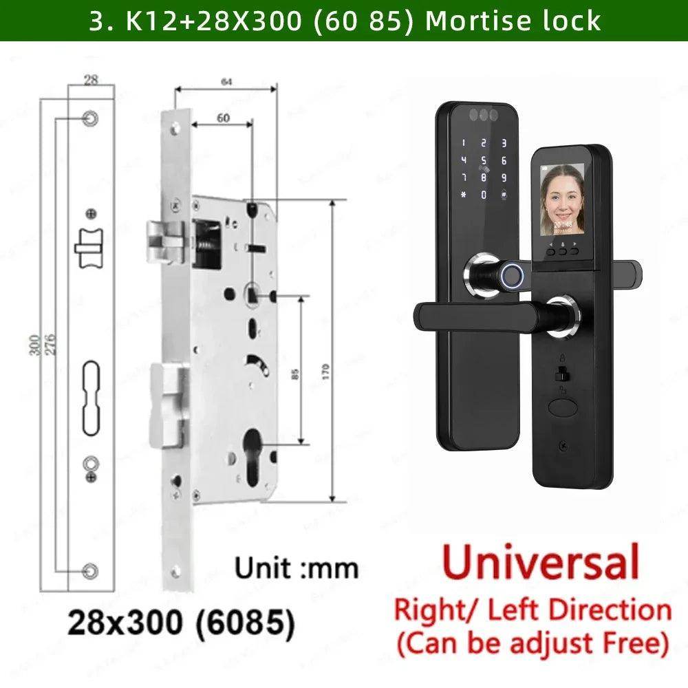 WiFi 3D Face Lock Camera, Screen, Fingerprint, 35-55mm - P12 Hub Europe