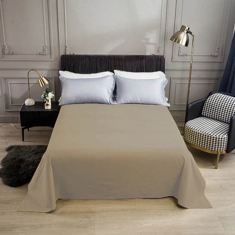 WASART Pure cotton flat bed sheet summer bedspread soft bed linens 2 people couple luxury double bed bedding king size bedsheet - P12 Hub Europe