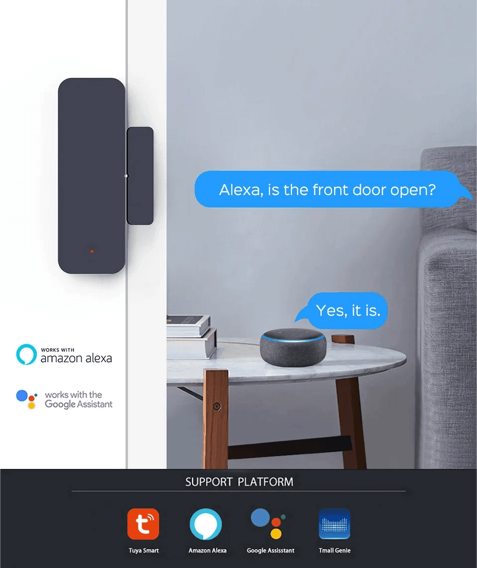 Sensor Door Tuya Zigbee WiFi Smart - P12 Hub Europe