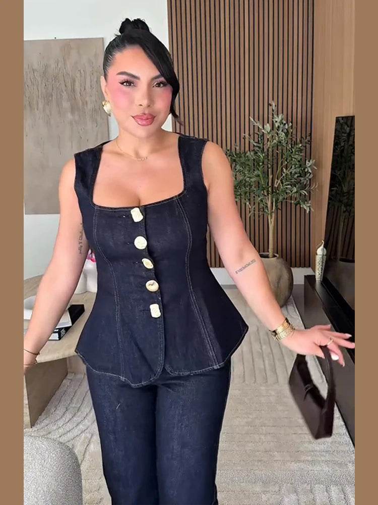 Women Vintage Denim Set - P12 Hub Europe