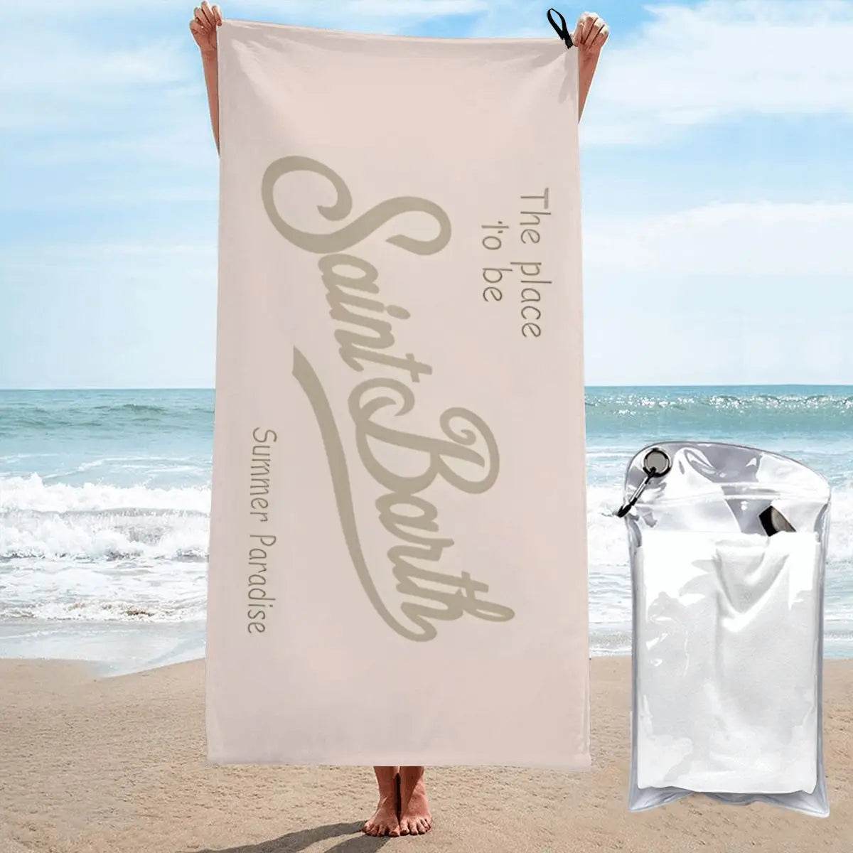 Microfiber Bath Towel S-Saint B-Barth Print Quick Dry Sandless Beach Blanket Soft Comfortable for Men Women Camping Pool Towel - P12 Hub Europe