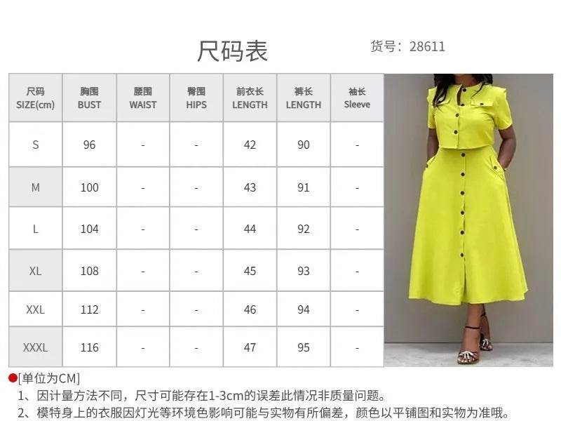 Women Elegant Button Skirt Set - P12 Hub Europe
