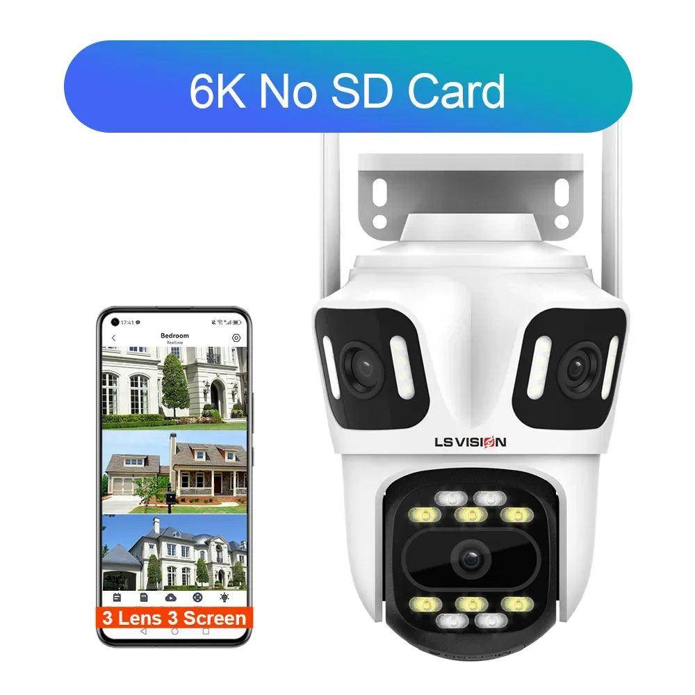 Camera 3-Lens PTZ WiFi 12MP 6K, Auto Track, Color Night - P12 Hub Europe