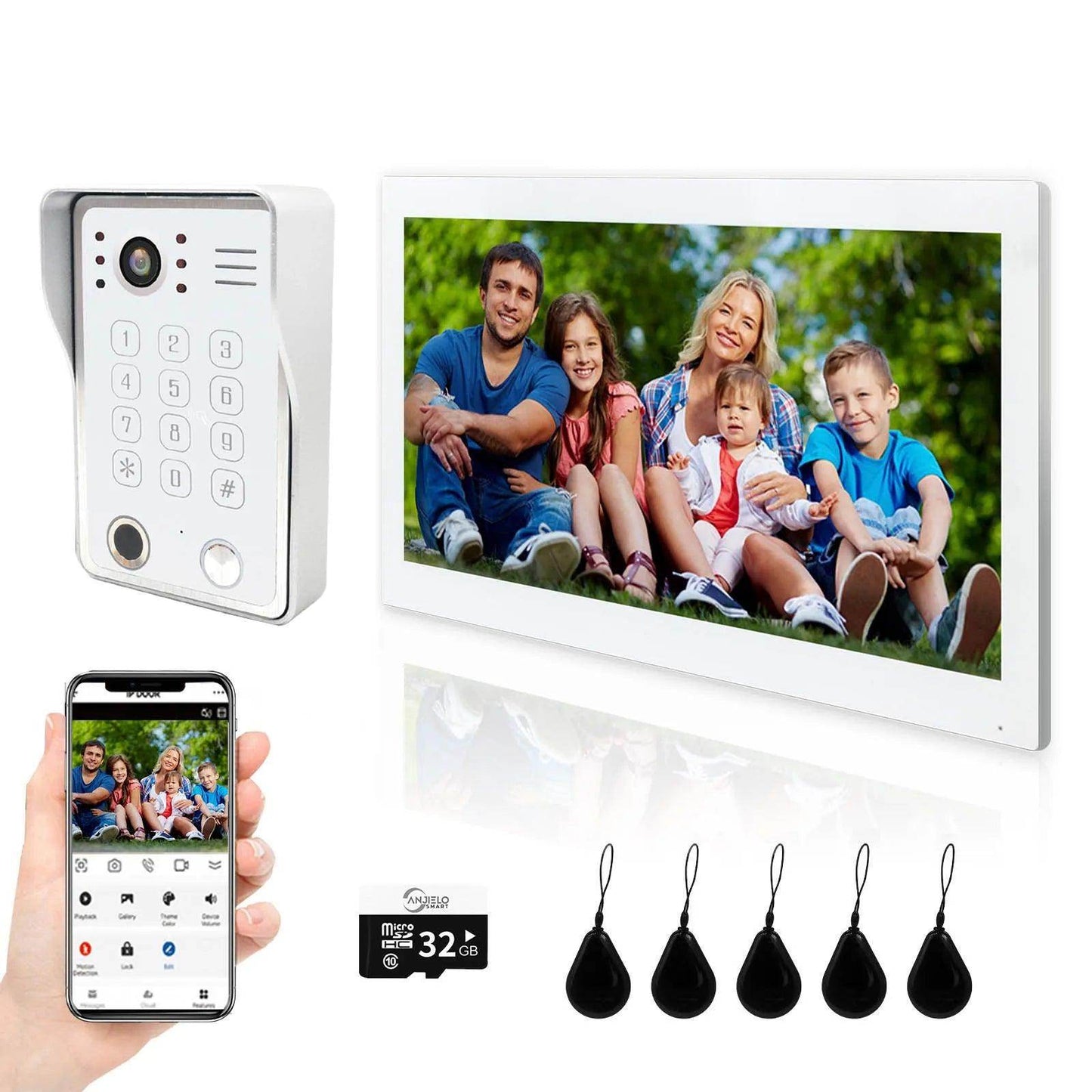 Intercom 1080P Fingerprint | 148° View, 5-in-1 Unlock - P12 Hub Europe