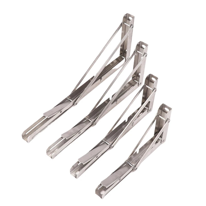 Motorhome Silver Finish Thickened Stainless Steel Mini Folding Table Car Accessories Campervan Folding Bracket Table Shelf