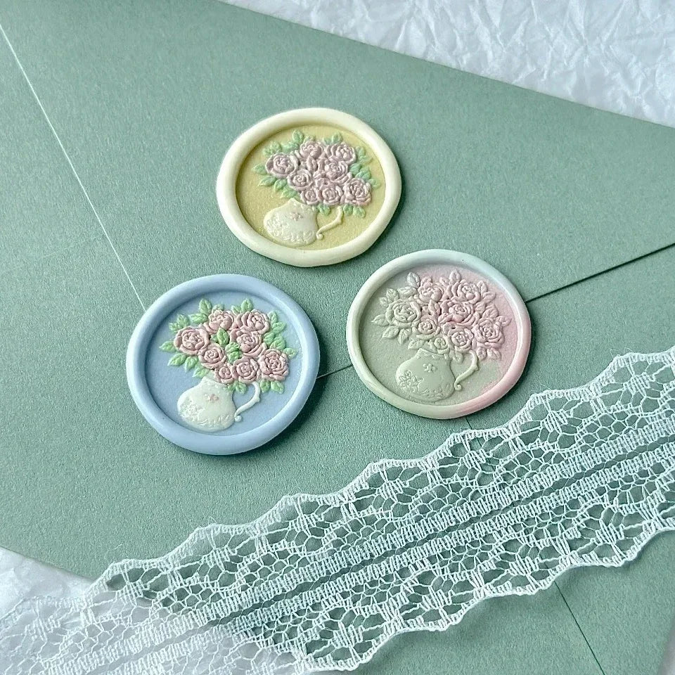 Conch Love Rose Stamp Copper Fire Seal Head Invitation Gift Craft Toy Fine Carving Seal Shaped Relief Envelope Seal Craft Toy