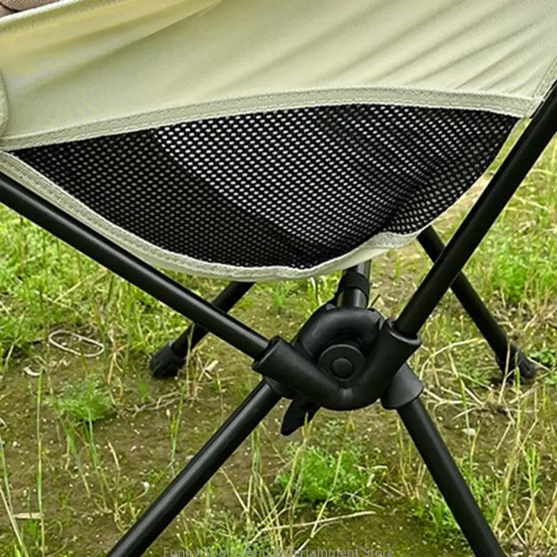 C4DE Outdoor Fishing Chair Compact Camp Backrest Chair Folding Fishing Camping BBQ Chairs Lightweight Collapsible Arm Chair