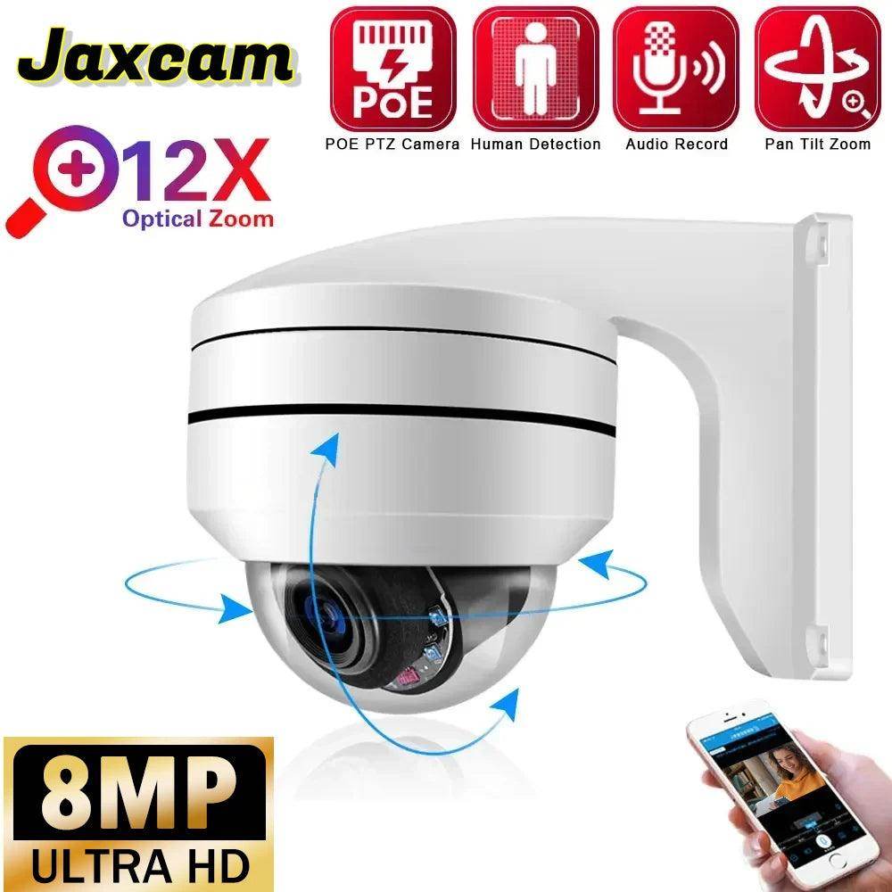 Camera 4K 8MP POE PTZ 12x Zoom, 100m IR, AI Track, Outdoor - P12 Hub Europe