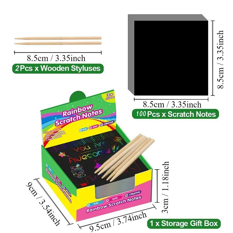 Dazzling Scratch Painting Parent Child Interactive Toys Note Cards Handmade Painting