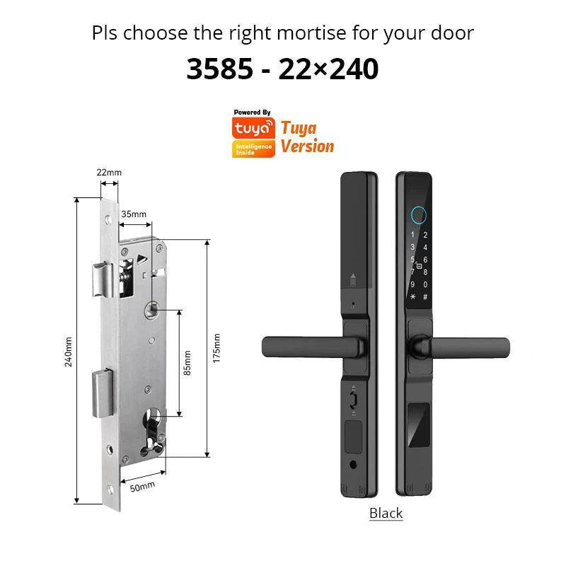 WiFi Smart Sliding Door Lock IP66, Fingerprint, Card, Code - P12 Hub Europe