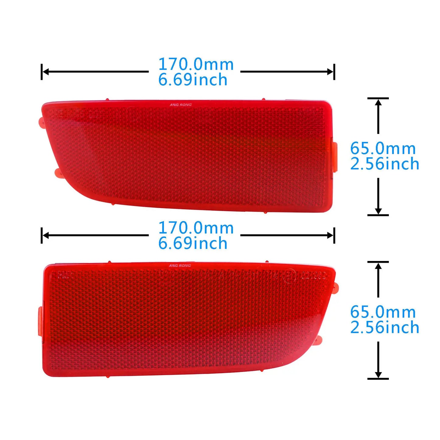 2 Red Rear Bumper Reflector Tail Light Assembly Cover For Mercedes Sprinter W906
