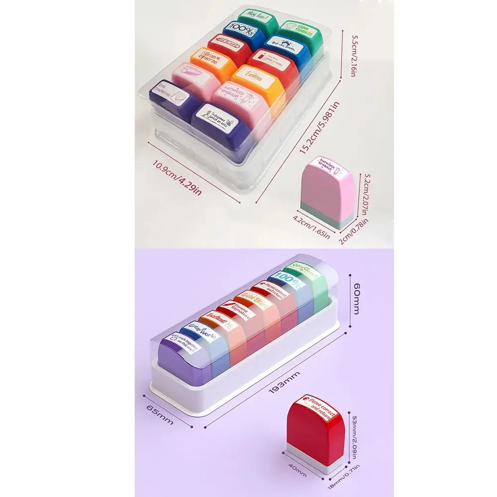 Creative Plastic Encouragement Stamps Colorful Grade Stamps Homework Prizes Student