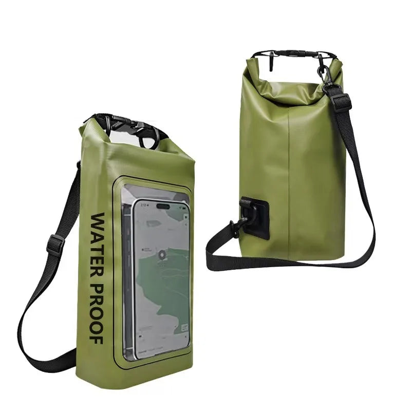 New 2L waterproof bag, outdoor diagonal cross bag, 2-in-1 mobile phone waterproof bag, PVC swimming waterproof bag