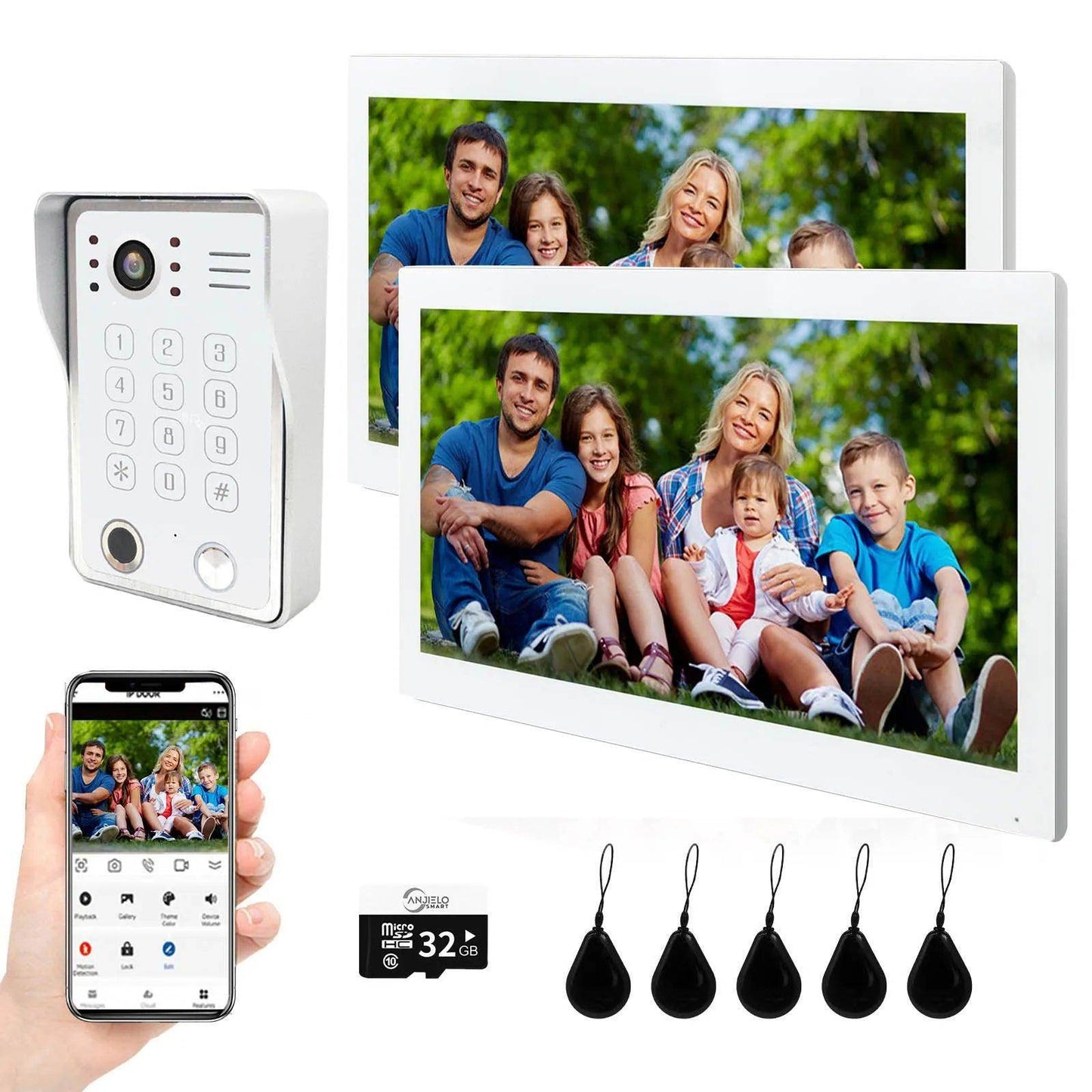 Intercom 1080P Fingerprint | 148° View, 5-in-1 Unlock - P12 Hub Europe