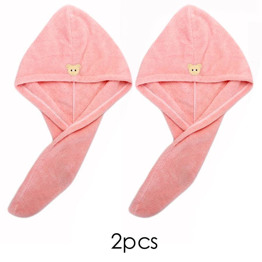Quick-dry Hair Towel Women Hair Drying Hat Cap Hat Bath Hat Microfiber Solid Towel Cap Super Absorption Turban Hair Dry Cap - P12 Hub Europe
