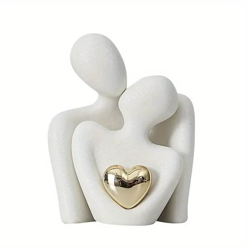 1 Pair Romantic Ceramic Love Embrace Figurines, Earthenware Couple Set, Indoor Decor for Bedroom, Valentine'S Day Festival Gift - P12 Hub Europe