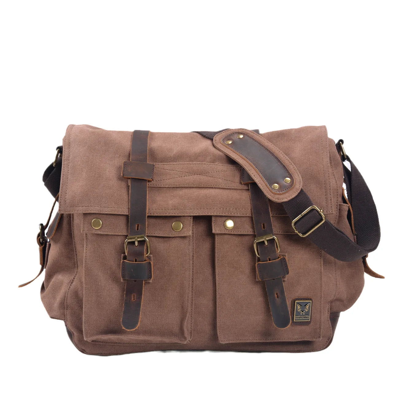 MUCHUAN Canvas Leather Men Messenger Bags Big Satchel Shoulder Bags Male Laptop Briefcase Travel Handbag