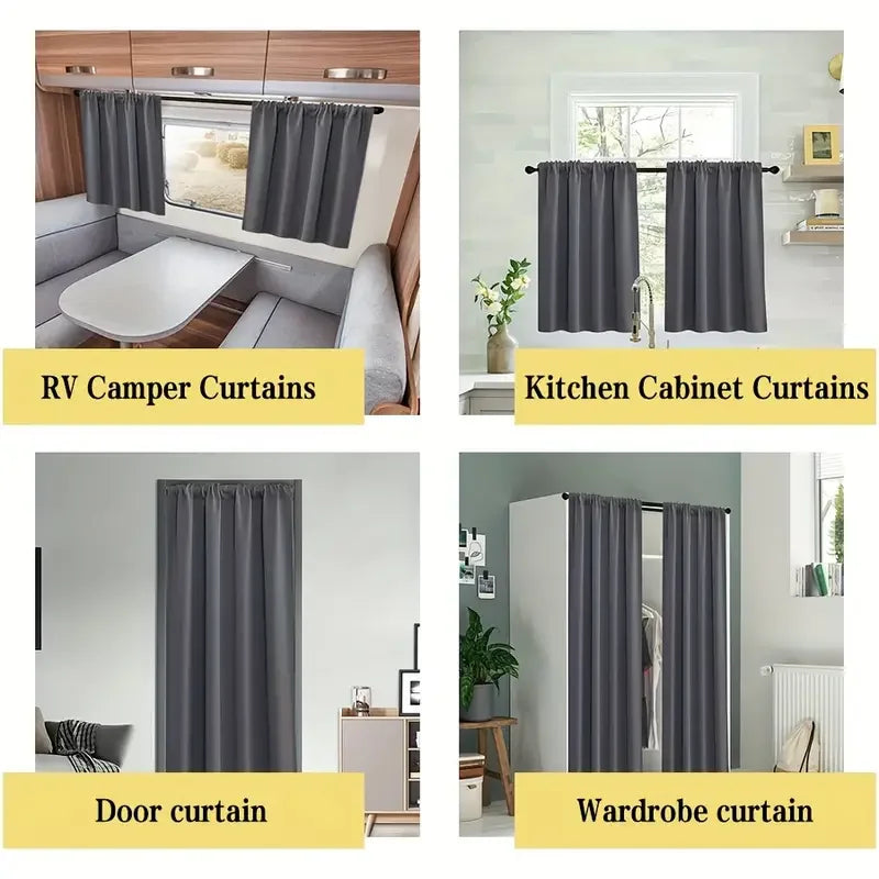 2PCS Car Curtains Privacy Window Curtains Side Window Sunshades Thermal Interior Accessories For Camper Caravans Motorhome