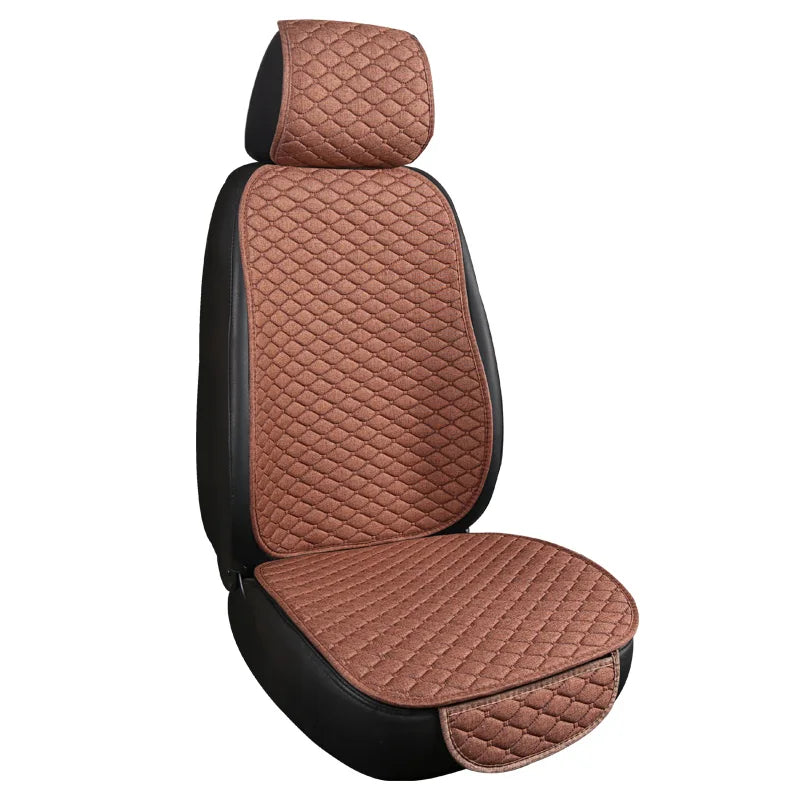 3Pcs Cotton and linen Car Seat Cover Set Universal Car Seat Cover Cushion All Season Car Seat Protector Interior Car Accessories