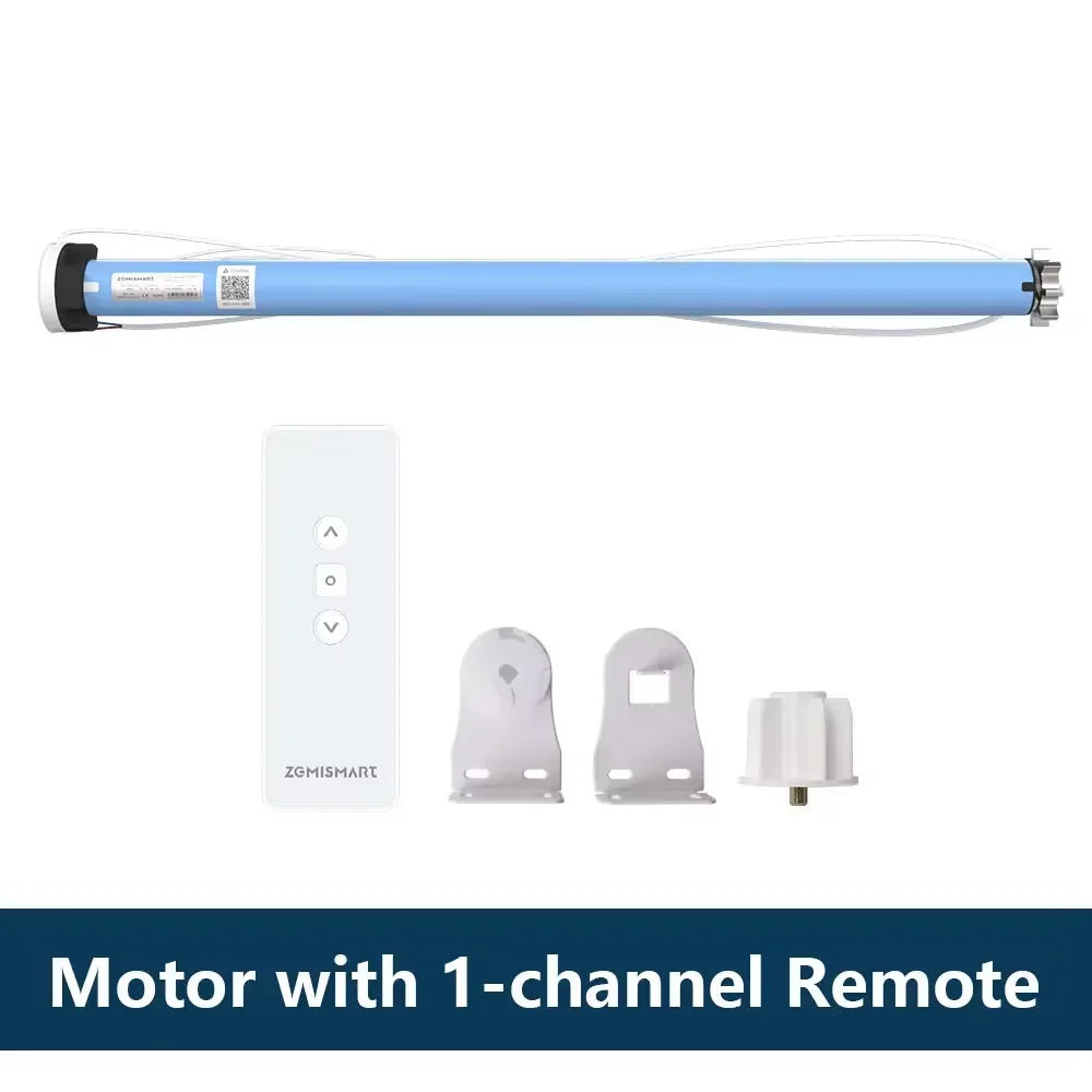 Zemismart Matter Over WiFi 2N Smart Curtain Motor for 37 38mm Tube Roller Shade Engine Google Home Alexa Homekit App Control