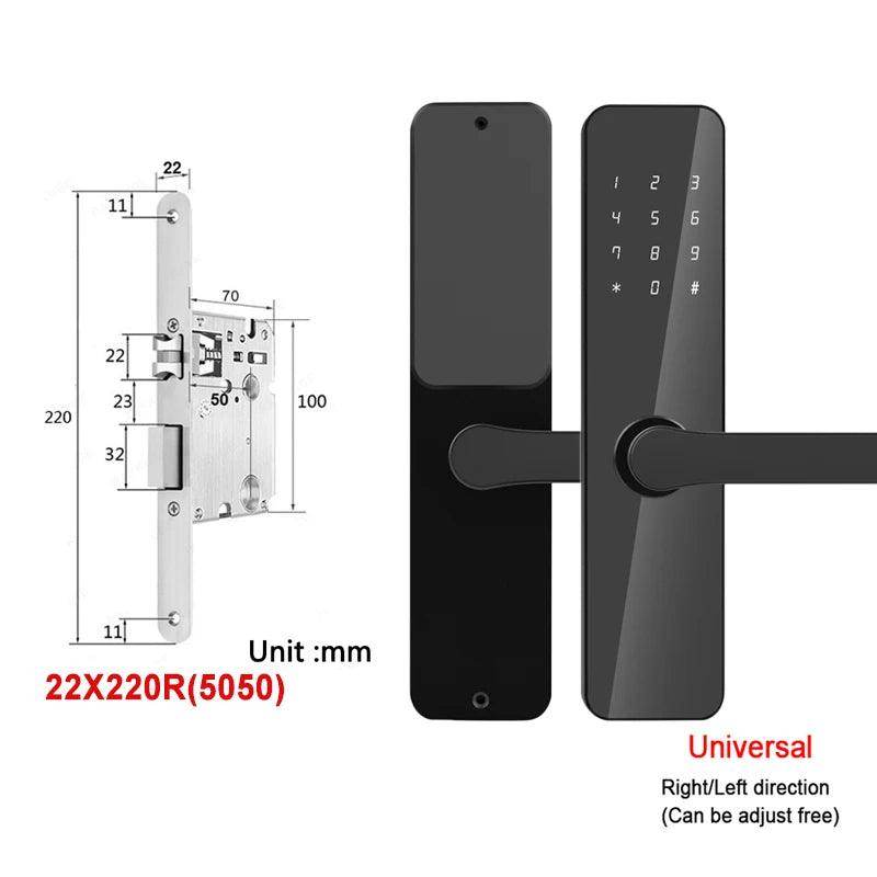 Smart Door Lock | Keypad, Card, Key, Bluetooth, 35-60mm - P12 Hub Europe