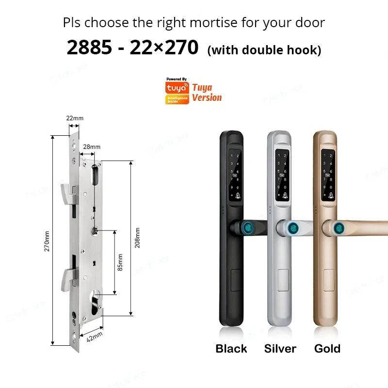 Sliding Door Lock 85/92mm, IP66, Fingerprint, Card, Code - P12 Hub Europe