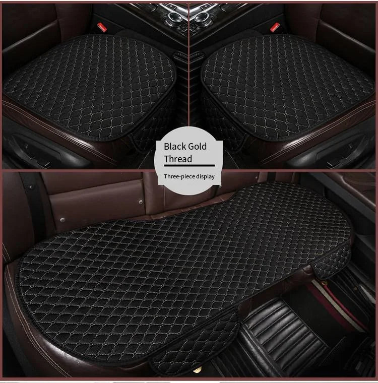 3Pcs Cotton and linen Car Seat Cover Set Universal Car Seat Cover Cushion All Season Car Seat Protector Interior Car Accessories