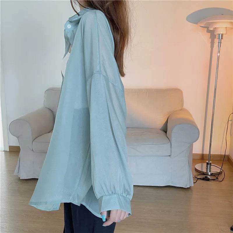 Semi Sheer Button Down Shirt - P12 Hub Europe