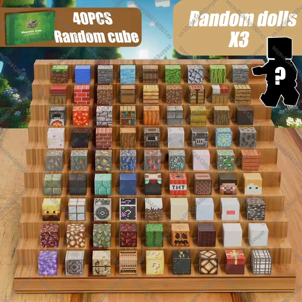 Magnetic Building Blocks Toys Build Mine World Magnet Cube Set for Kids 3+ DIY Models Children STEM Sensory Toys Holiday Gift