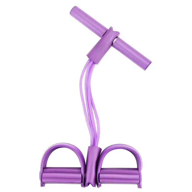 1PC Four-Tube Pedal Tensioner Multi-Functional Home Gym Fitness Equipment Yoga Abdominal Strengthening Elastic Band Tension Rope