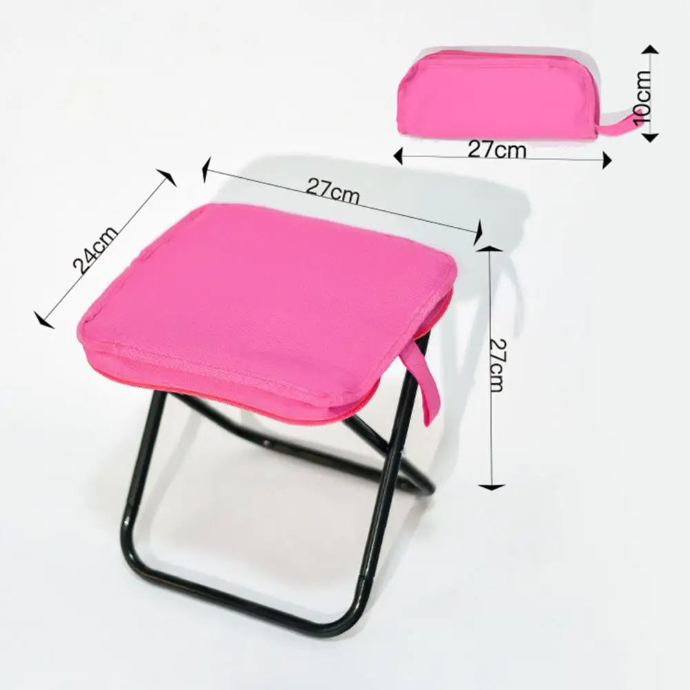Outdoor Folding Stool with Bag Camping Backpacking Beach Picnic Fishing Chair Collapsible Chair Seat Carbon Steel Folding Stool