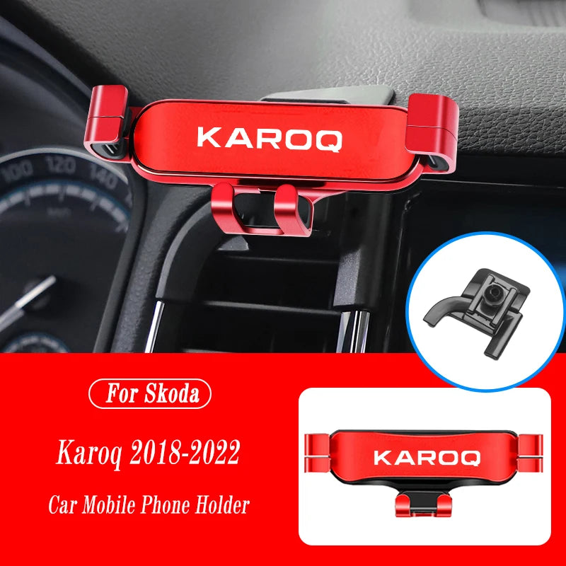Car Mobile Phone Holder For Skoda Karoq 2018-2022 Air Vent Mounts Stand GPS Gravity Navigation Bracket Car Accessories