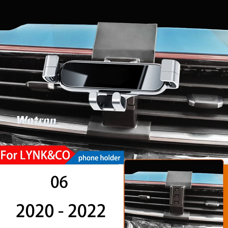Car Phone Holder For LYNK&CO 06 2020-2022 GPS Special Gravity Navigation Mobile Bracket 360 Degree Rotating Stand Accessories