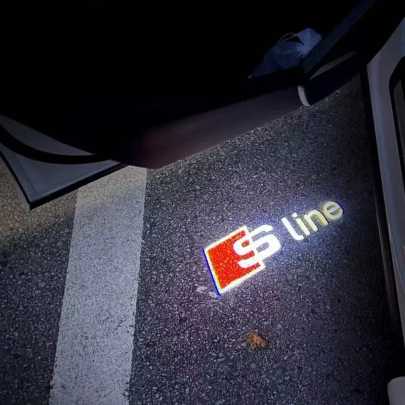 2Pcs LED Car Door Welcome Light Car Logo Projector Lights For Audi Sline RS A3 A4 A5 A6 A7 A8 S3 S4 Q2 Q3 Q5 Q7 S6 RS3 RS5 RS6