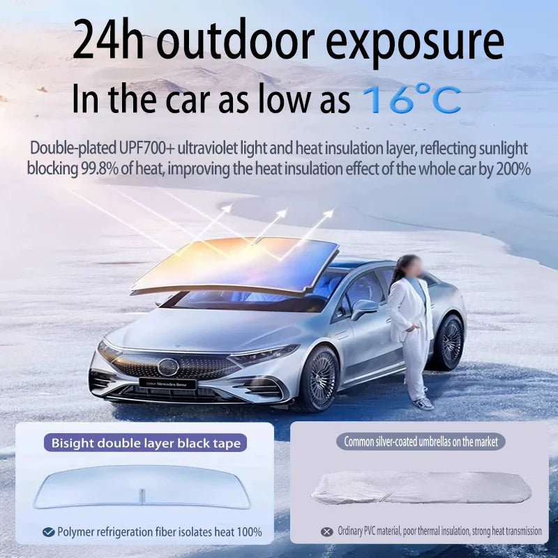 Foldable Reflector Sunshade For Dacia Duster P1310 2023~2026 Car Windshield Sun Visor Heat Insulation Summer Auto Accessories