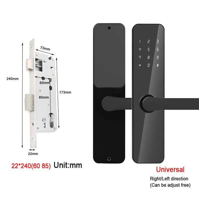 Smart Door Lock | Keypad, Card, Key, Bluetooth, 35-60mm - P12 Hub Europe