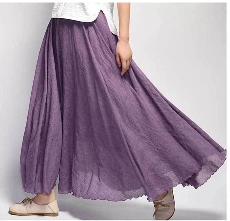 Women's Elegant Linen Maxi Skirt - P12 Hub Europe